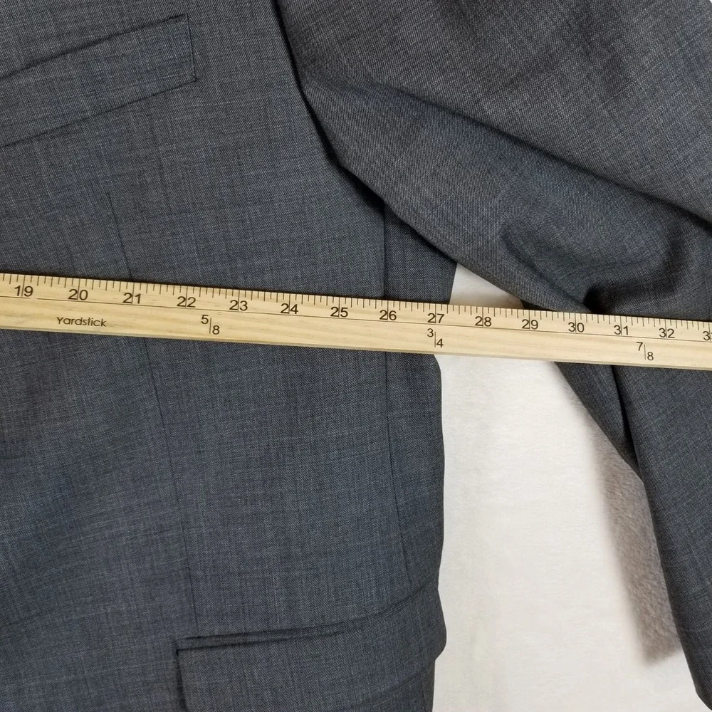 Lauren Ralph Lauren Blazer Men 54L Charcoal Grey 100% Wool Stretch Jacket